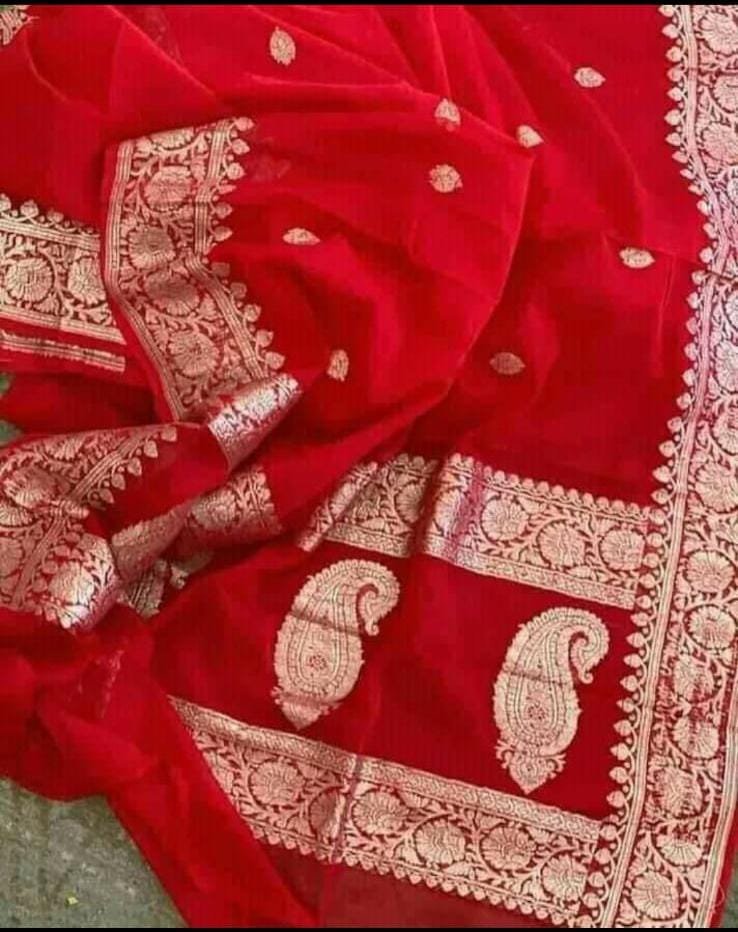 pure Khaddi Georgette saree