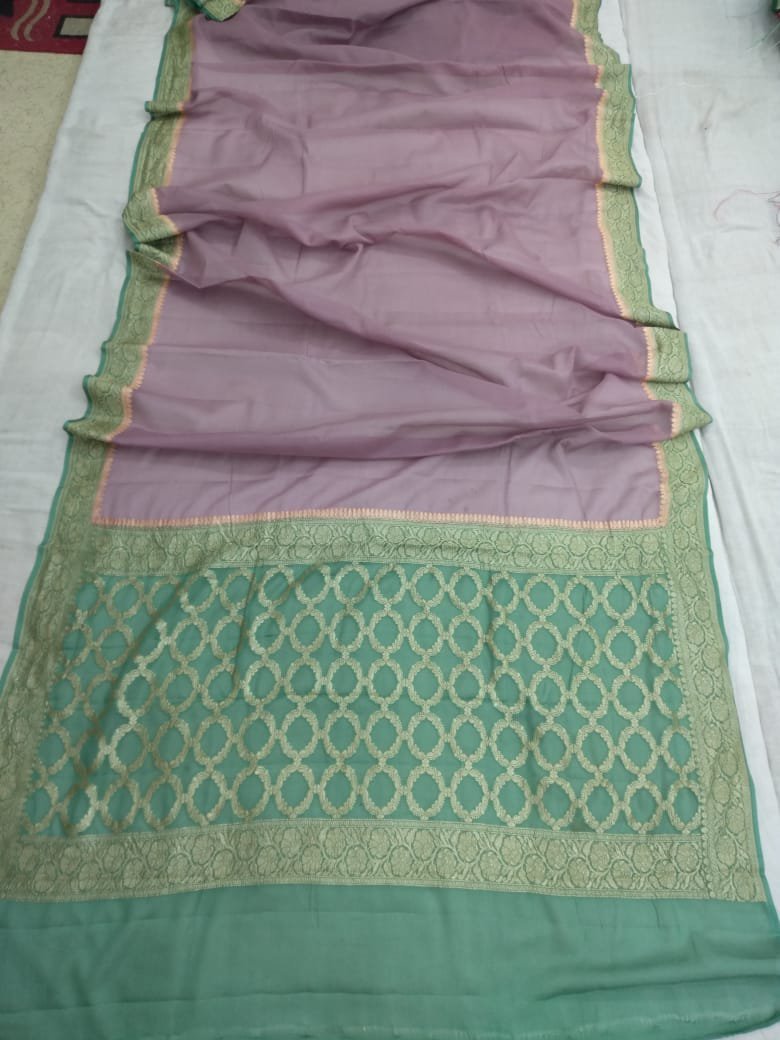 Chiffon Khaddi Georgette Banarasi Saree