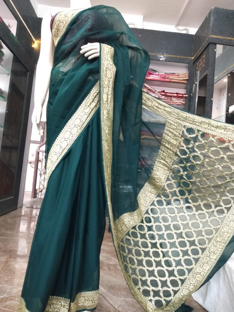 Chiffon Khaddi Georgette Banarasi Saree