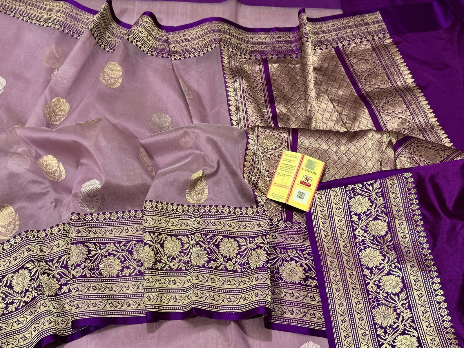 Kora Organza Banarasi Saree - Light Purple