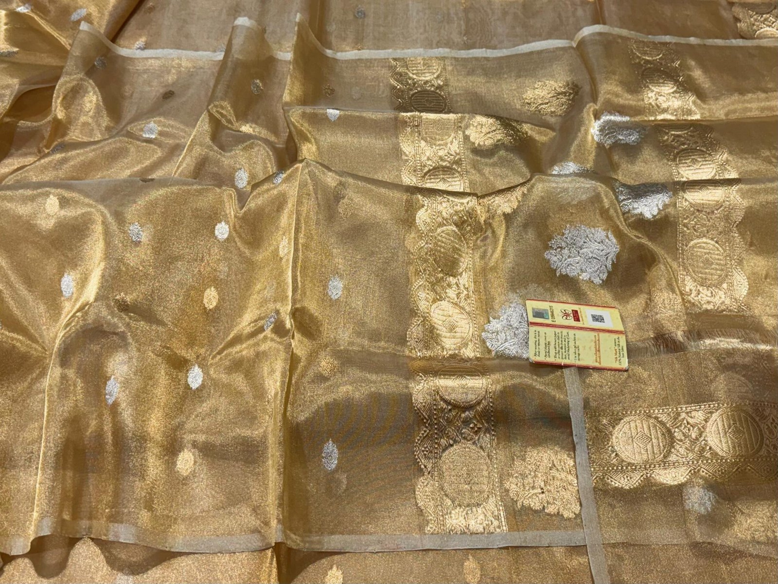 Banarasi Handloom Silk Tissue Saree in Golden