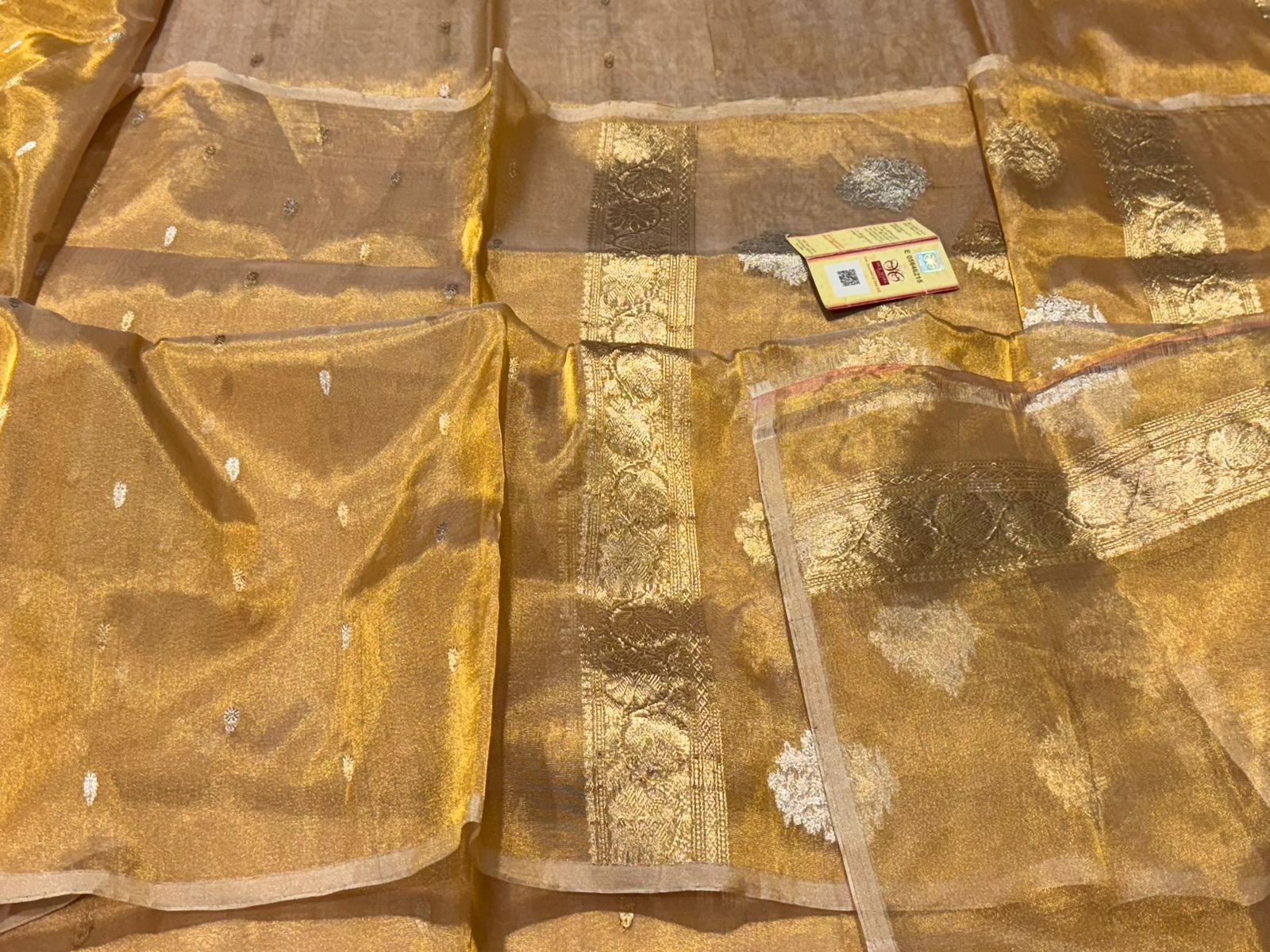 Banarasi Handloom Silk Tissue Saree in Golden