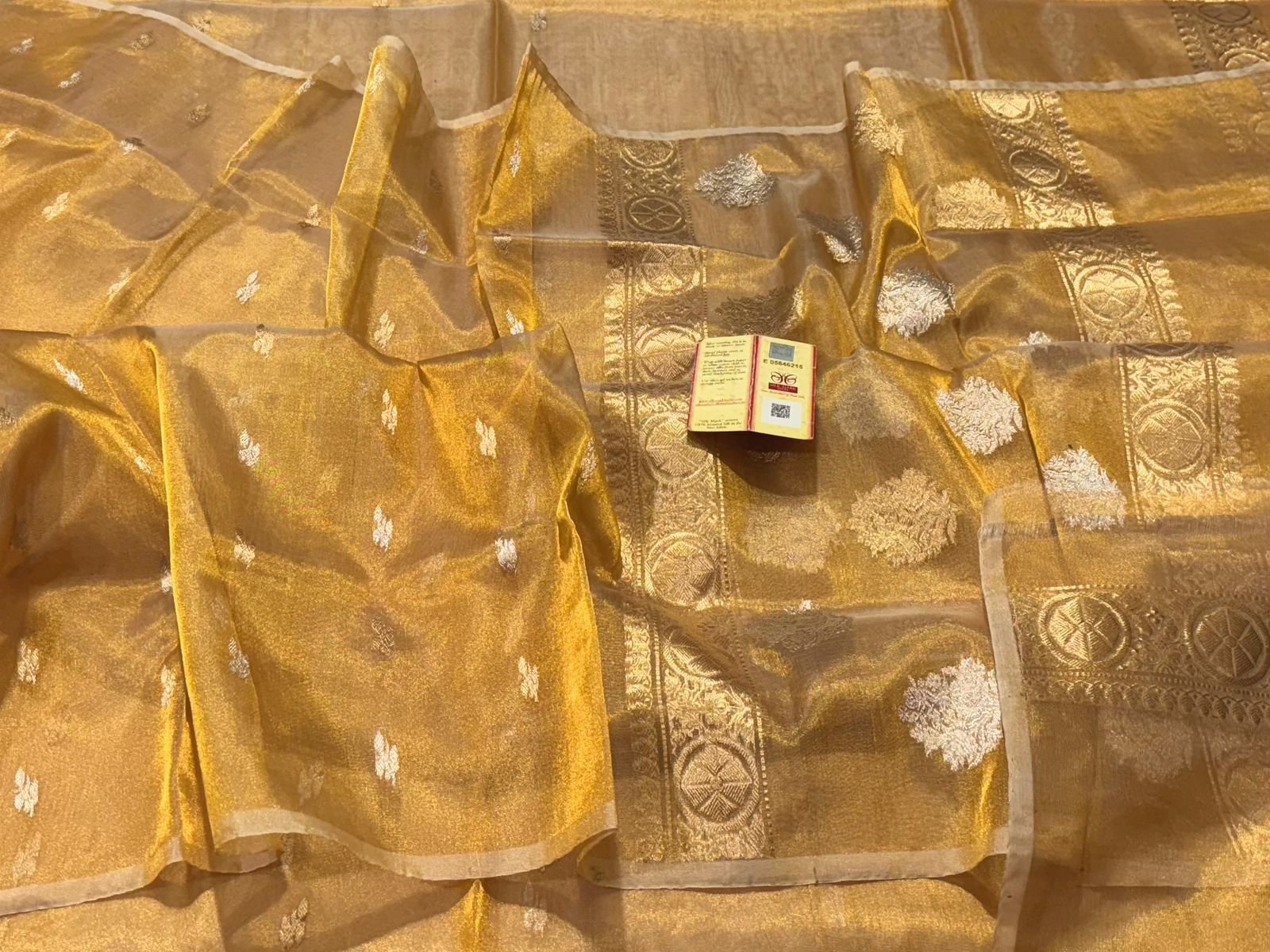 Banarasi Handloom Silk Tissue Saree in Golden