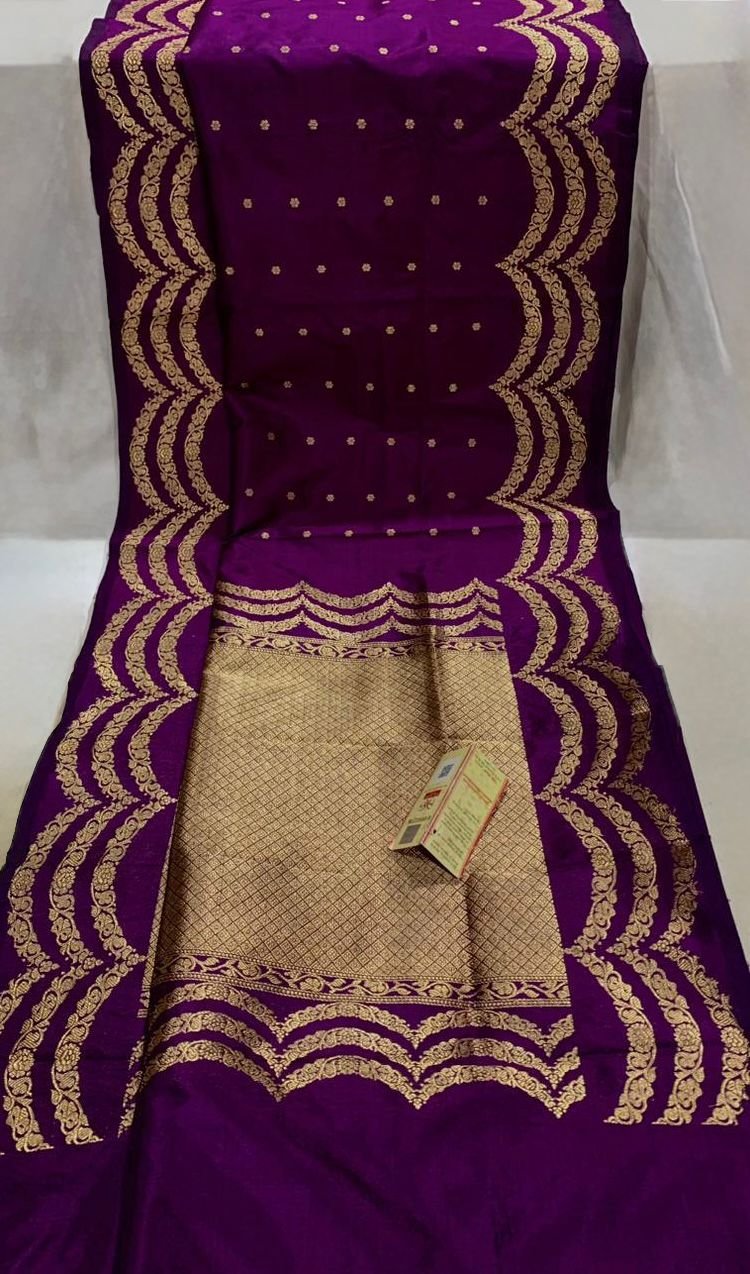 Banarasi Pure Katan Silk Saree Purple