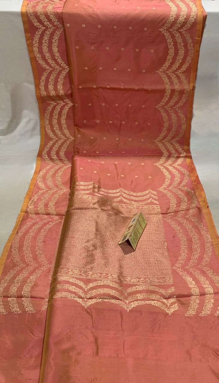 Banarasi Pure Katan Silk Saree Peach