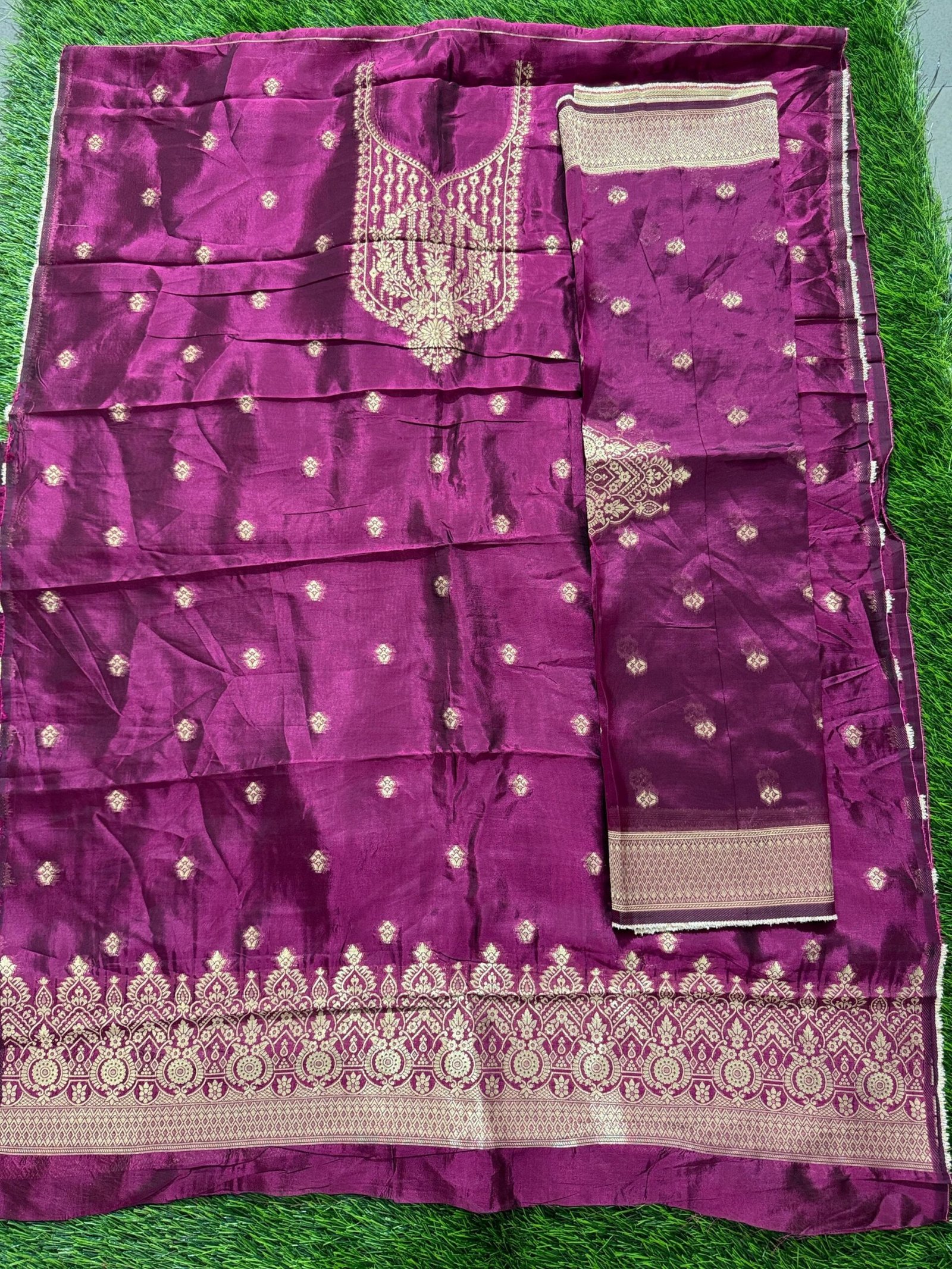 Banarasi Silk Dress Material Wholesale – 5 Pcs Bundle