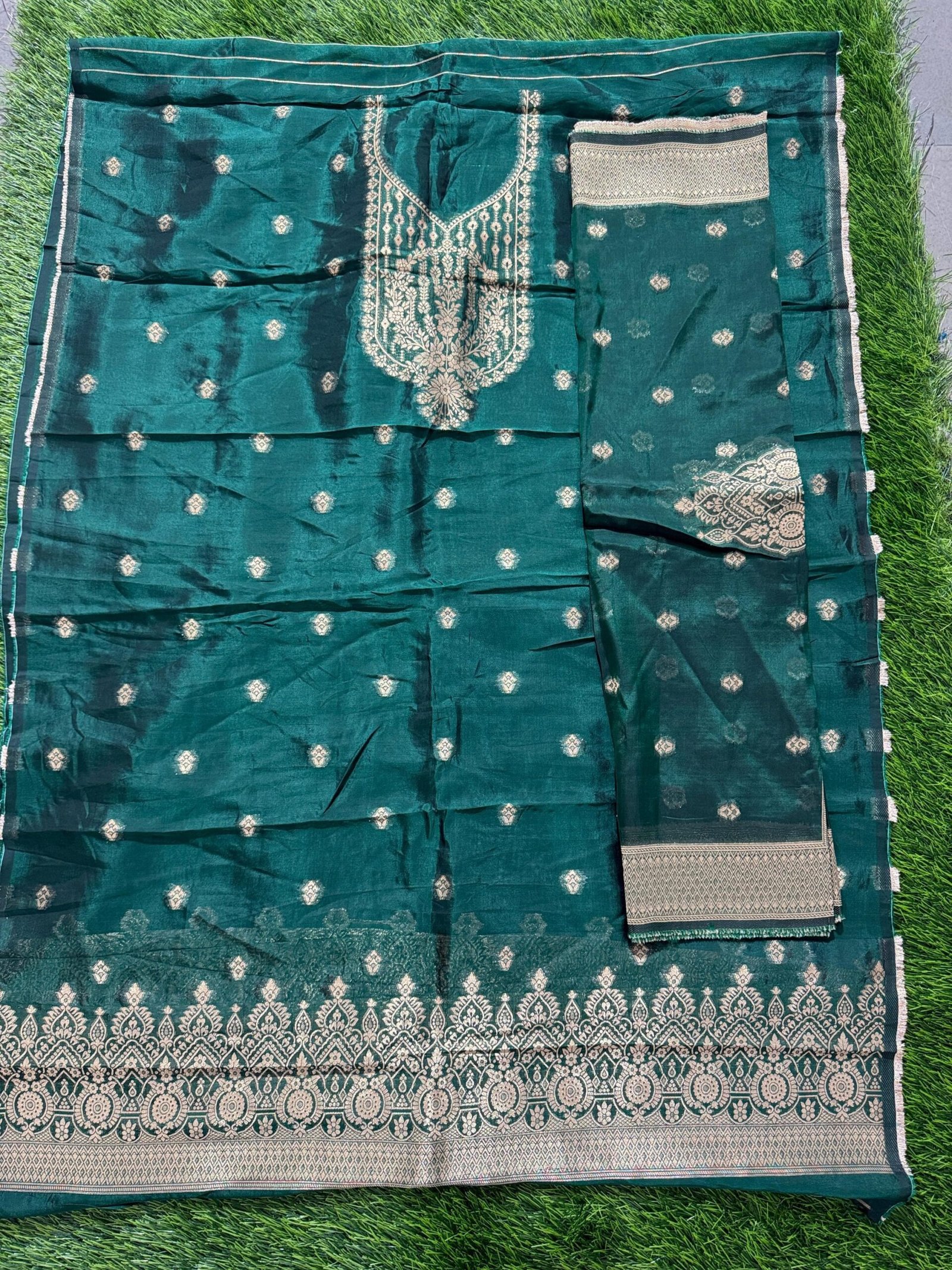 Banarasi Silk Dress Material Wholesale – 5 Pcs Bundle