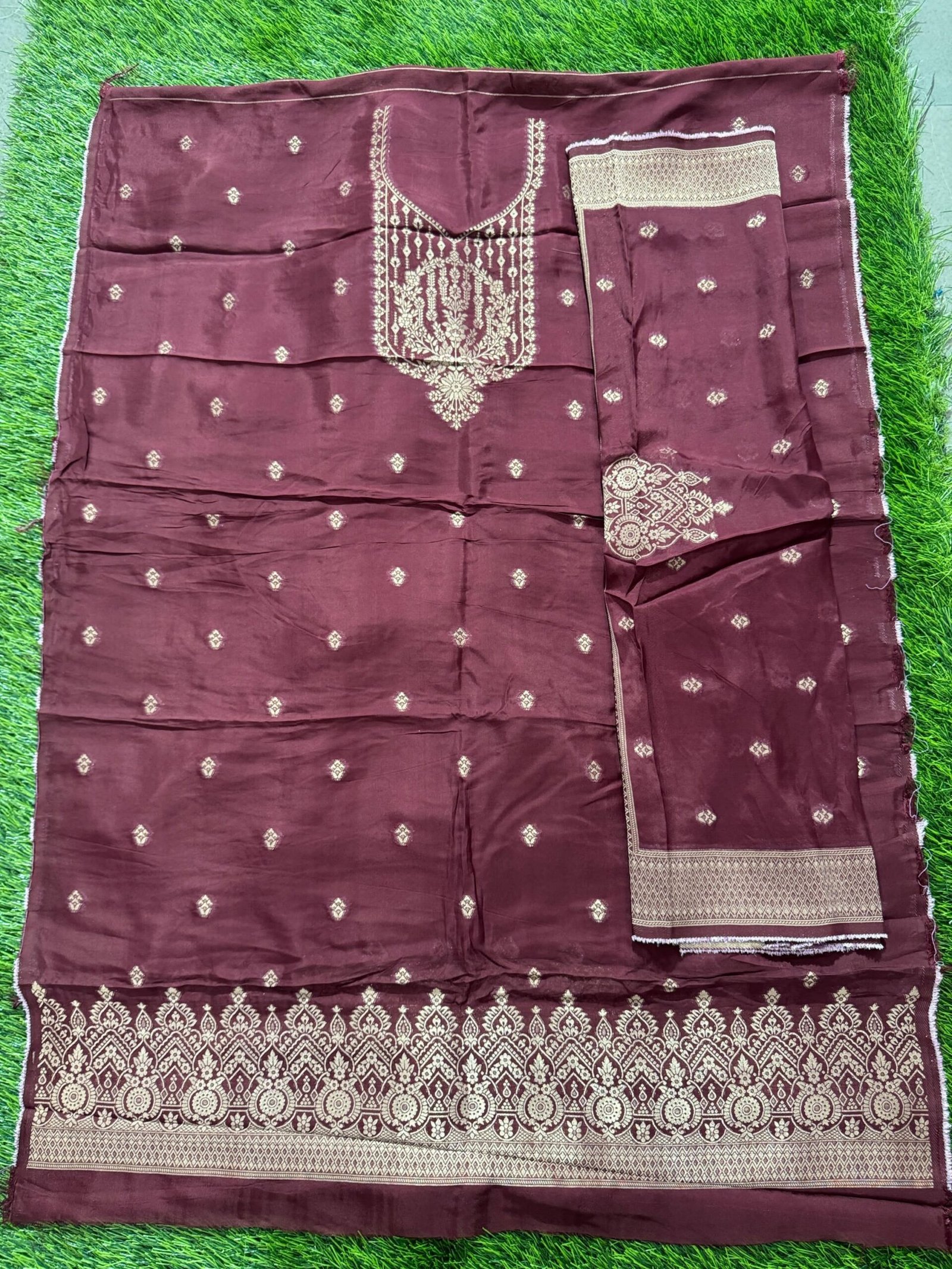 Banarasi Silk Dress Material Wholesale – 5 Pcs Bundle