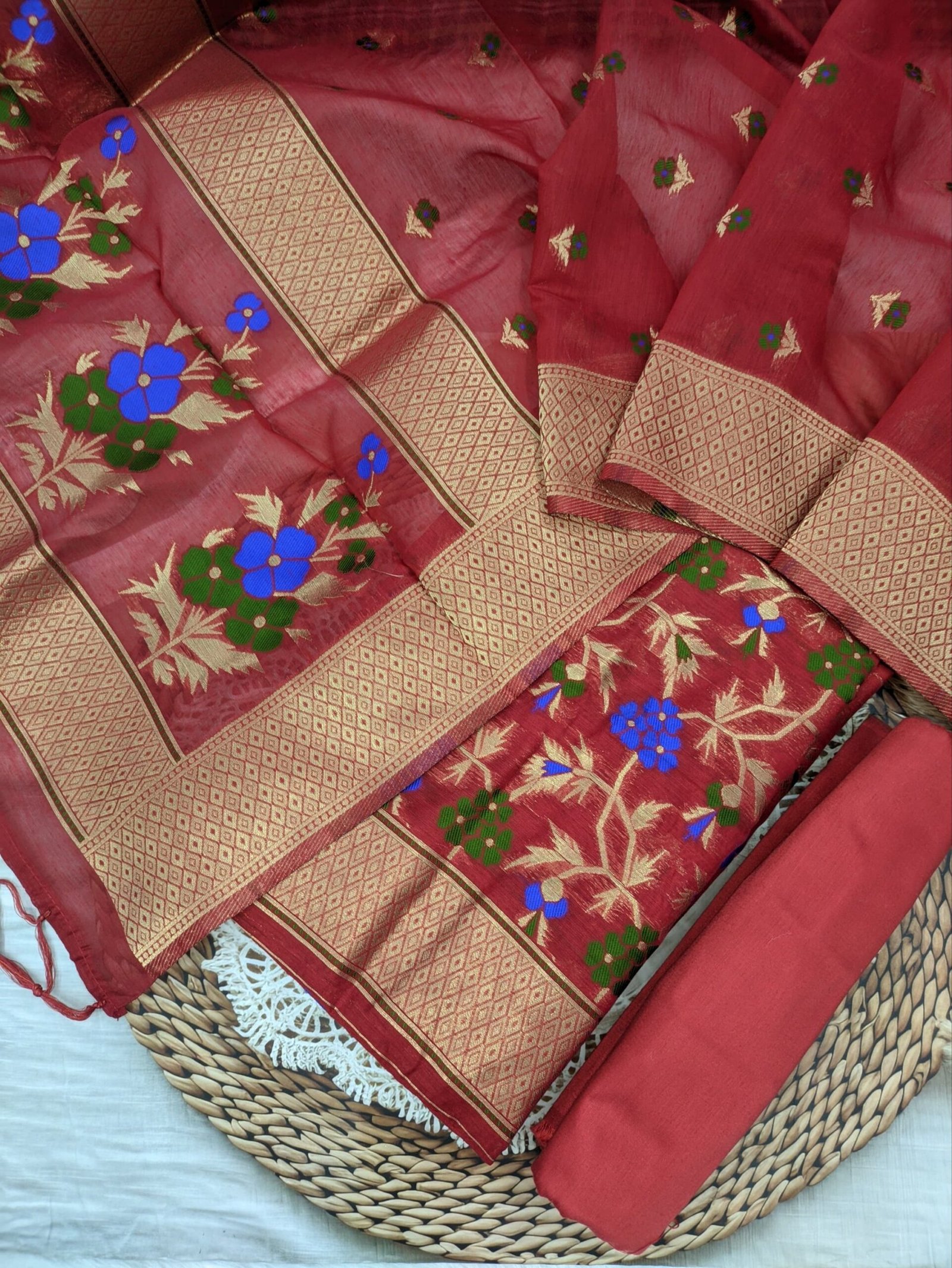 Banarasi Jacquard Cotton Suit Wholesale – 7 Pcs Bundle