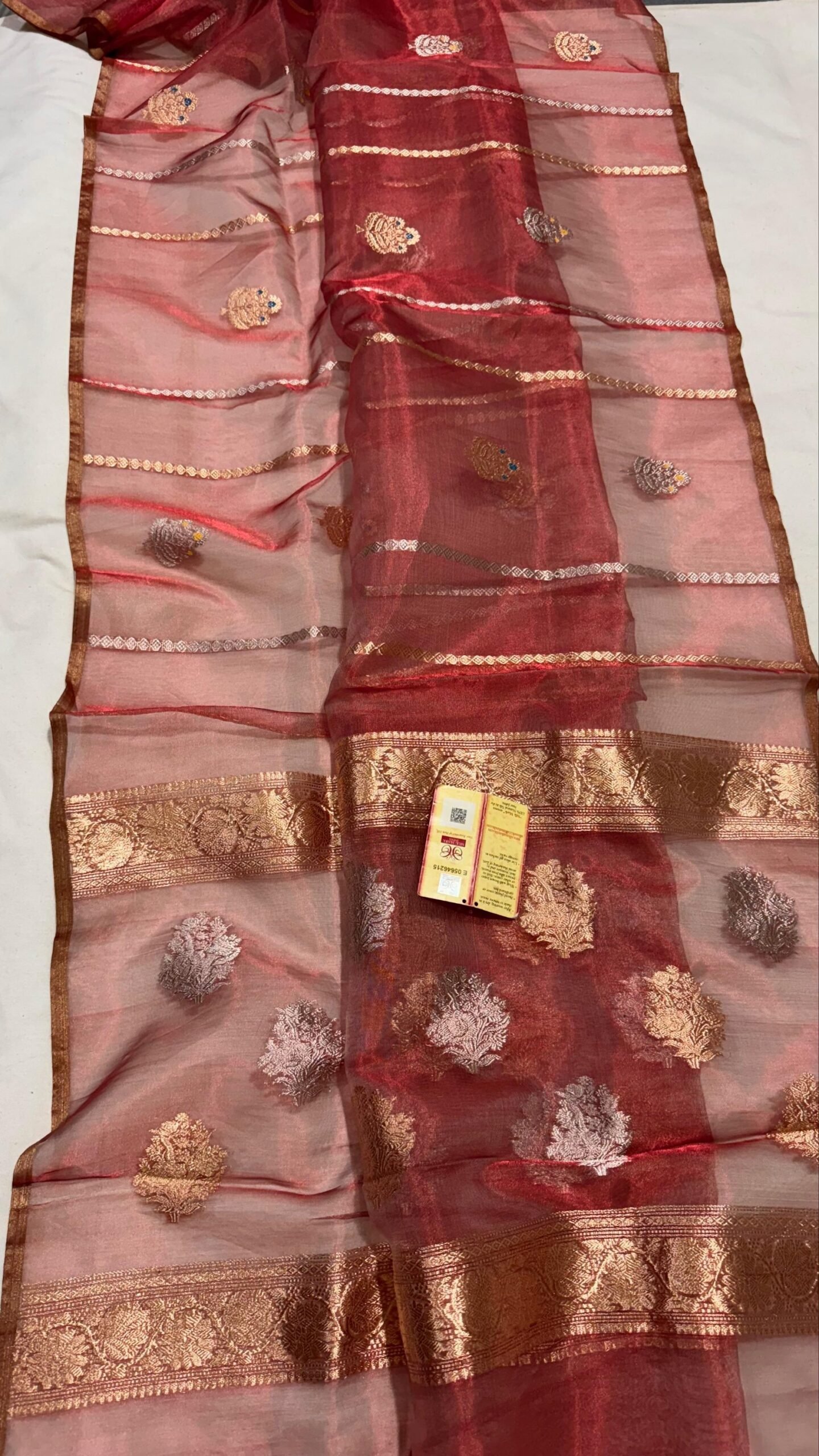 Rose Maroon Pure Tissue Silk Saree – Sheer Elegance in Every Drape