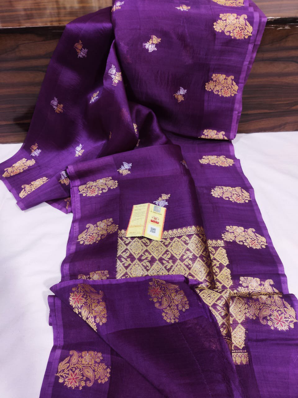 Royal Purple Pure Kora Organza Saree – Regal Elegance Redefined