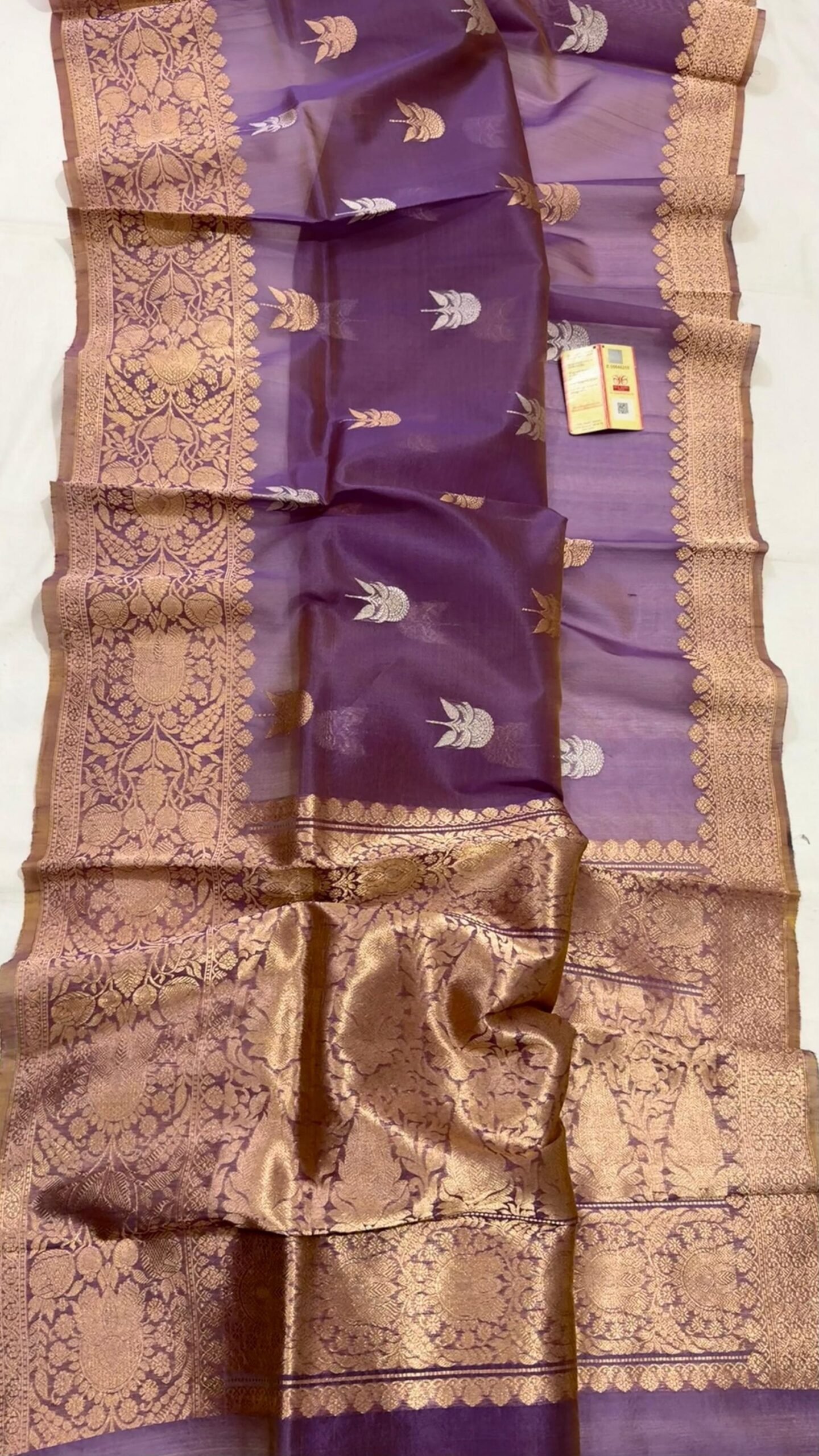 Regal Vibes – Pure Kora Silk Saree in Royal Purple with Heavy Zari Weave