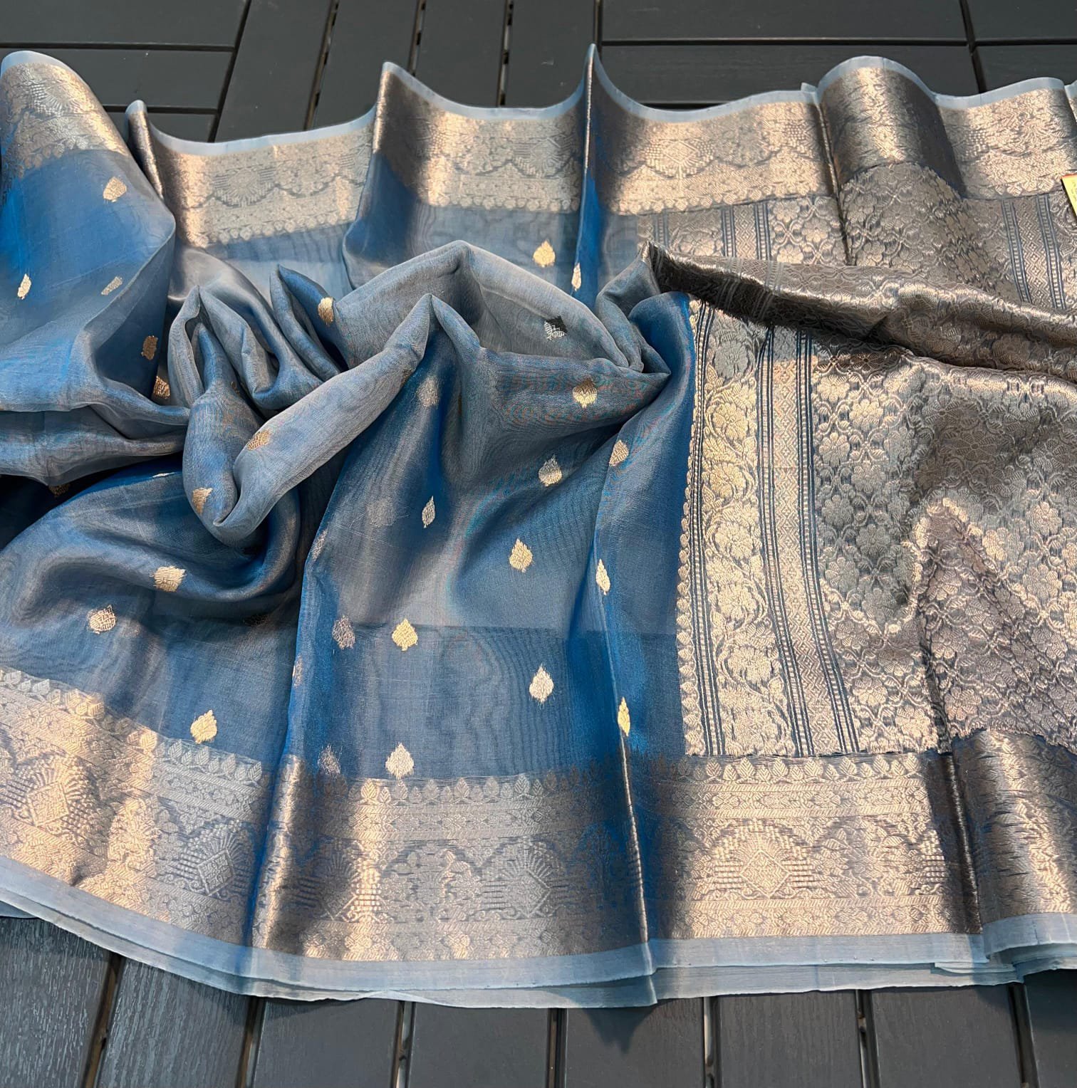 Neel Roshni Banarasi Tissue Silk Saree with Kadua Weave