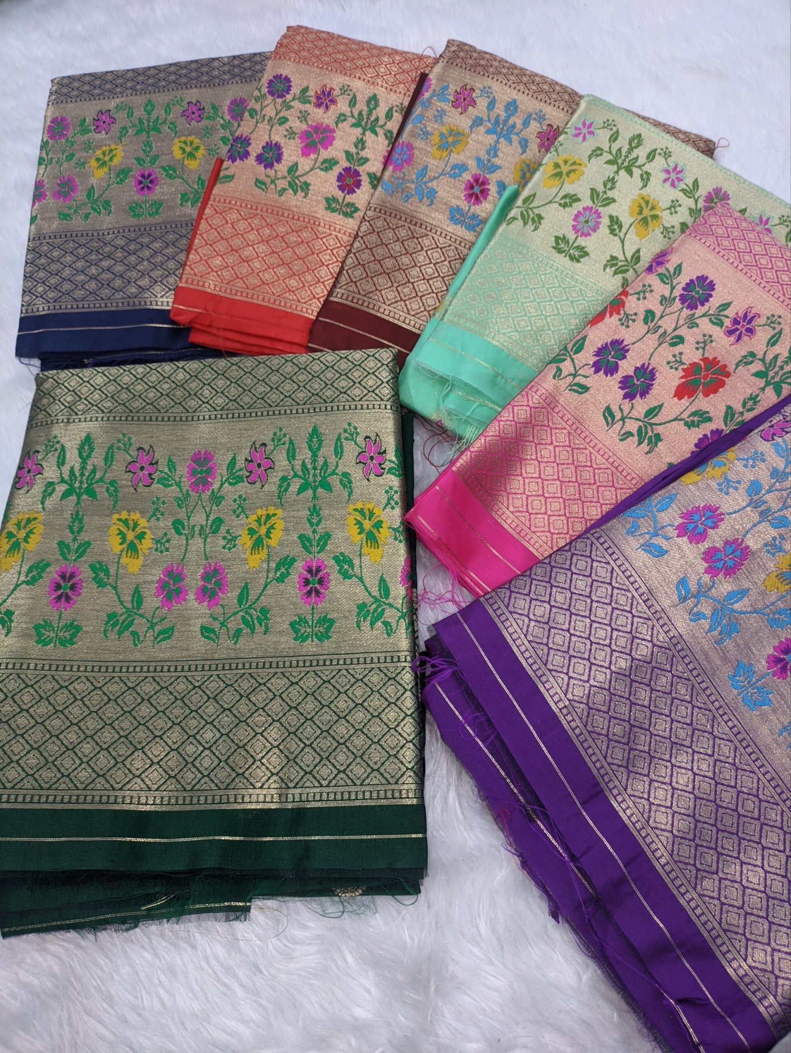 Banarasi Tapeta Silk Suit 6 Pcs Bundle/Sets