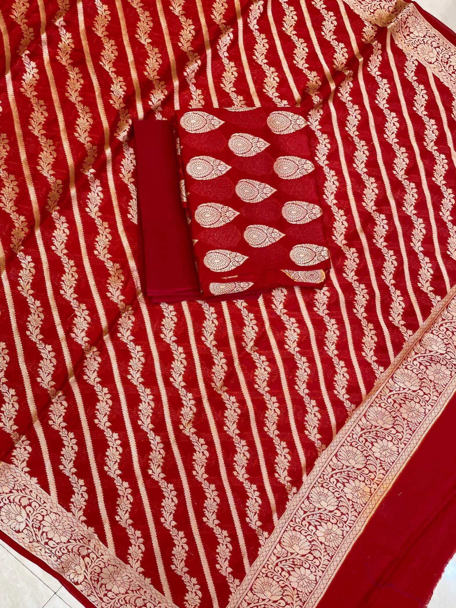 Banarasi Georgette Suit 10 Pcs Bundle/Sets