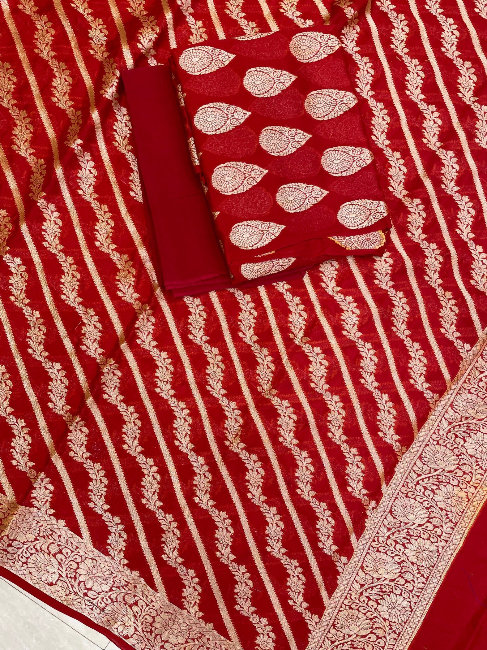 Banarasi Georgette Suit 10 Pcs Bundle/Sets