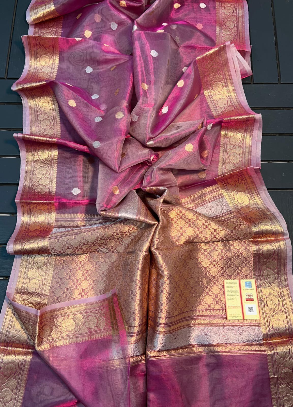 Gulabi Shine Banarasi Tissue Silk Saree – Kadua Buti