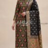 Banarasi Silk Meena Weaving Suits Wholesale – Matching Top & Dupatta – 7 Pcs Unstitched Set