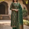 Banarasi Silk Meena Weaving Suits Wholesale – Matching Top & Dupatta – 7 Pcs Unstitched Set