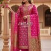 Banarasi Silk Meena Weaving Suits Wholesale – Matching Top & Dupatta – 7 Pcs Unstitched Set
