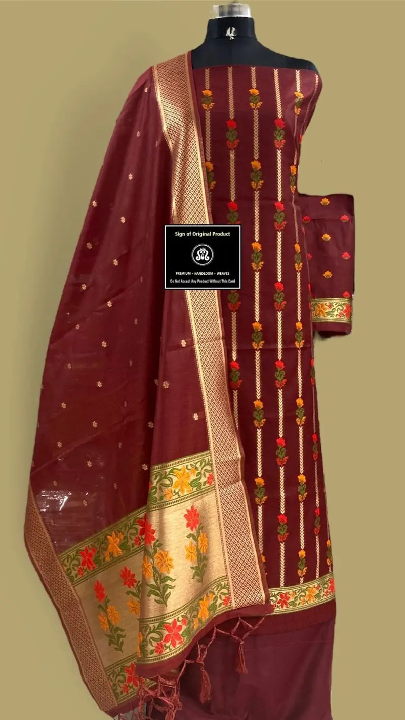 Banarasi Jamdani Suit Wholesale – Cotton Silk Tilfi Meena 6 pcs catalogues - Image 5