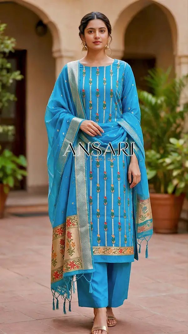 Peach Banarasi Jamdani Tilfi Meena Suit Set 6 Pcs Wholesale – Handwoven Cotton Silk with Floral Zari Dupatta | 6 Pcs Catalogue Peach Banarasi Jamdani Tilfi Meena Suit Set 6 Pcs Wholesale – Handwoven Cotton Silk with Floral Zari Dupatta | 6 Pcs Catalogue - Image 6