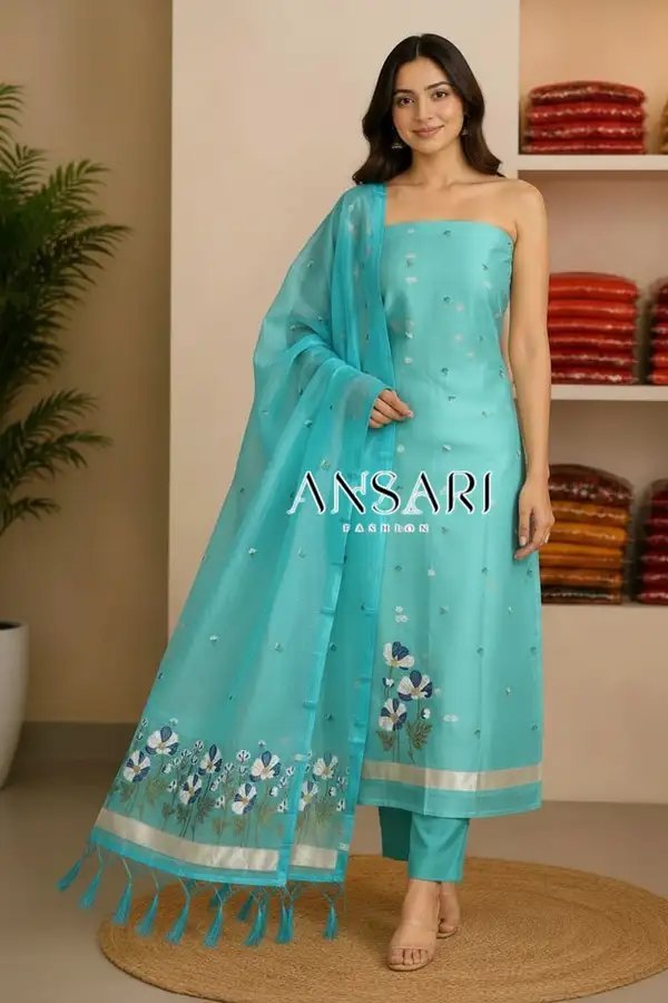 Banarasi Jamdani Cotton Silk Suit Set Wholesale – 6 Pcs Catalogue | Ansari Fashion - Image 2