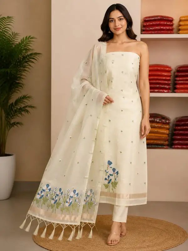 Banarasi Jamdani Cotton Silk Suit Set Wholesale – 6 Pcs Catalogue | Ansari Fashion - Image 5