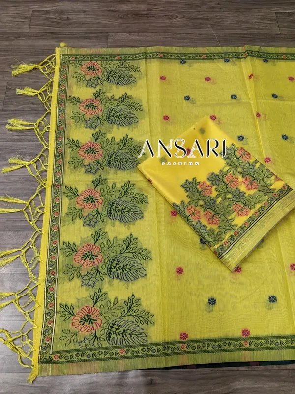 Banarasi Jamdani Cotton Suits Wholesale – Floral Border & Buti Design | Design No. 120 | 5 Pcs Catalogue - Image 2