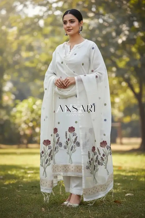 Banarasi Silky Cotton Tilfi Meena Suits Wholesale – Zari Woven Dupatta | Design 118 | 6 Pcs Catalogue - Image 7
