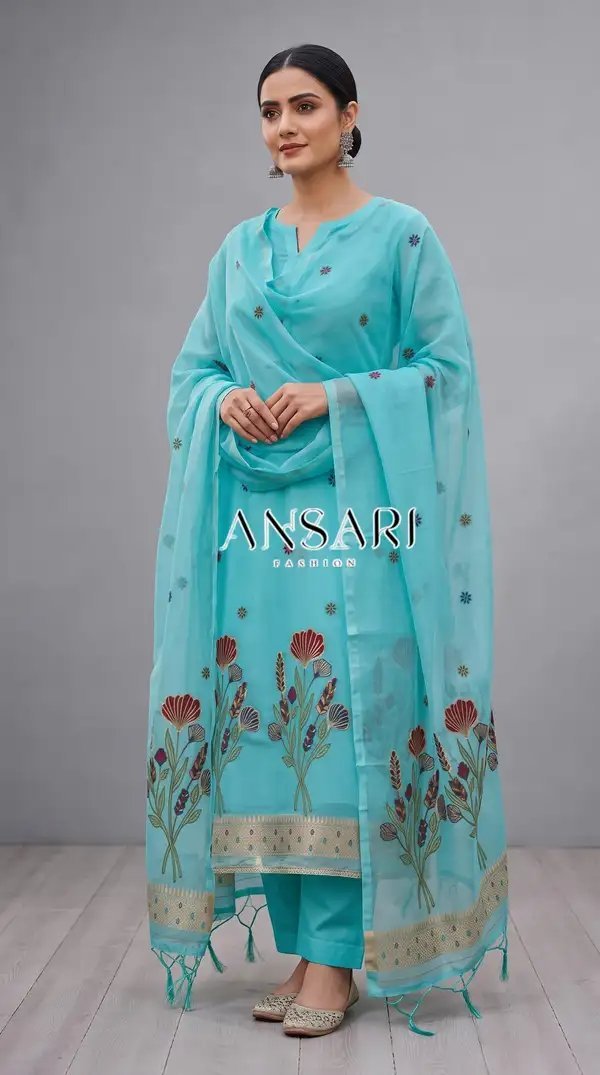 Banarasi Silky Cotton Tilfi Meena Suits Wholesale – Zari Woven Dupatta | Design 118 | 6 Pcs Catalogue - Image 5