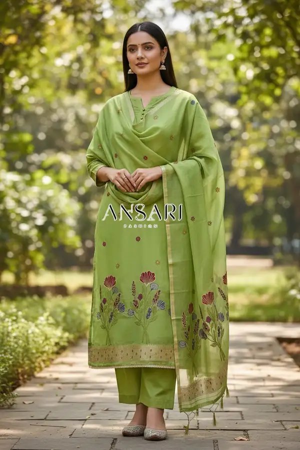 Banarasi Silky Cotton Tilfi Meena Suits Wholesale – Zari Woven Dupatta | Design 118 | 6 Pcs Catalogue - Image 4