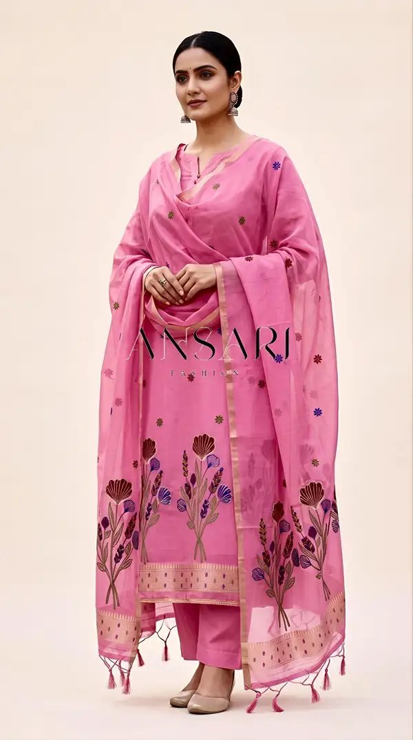 Banarasi Silky Cotton Tilfi Meena Suits Wholesale – Zari Woven Dupatta | Design 118 | 6 Pcs Catalogue - Image 2