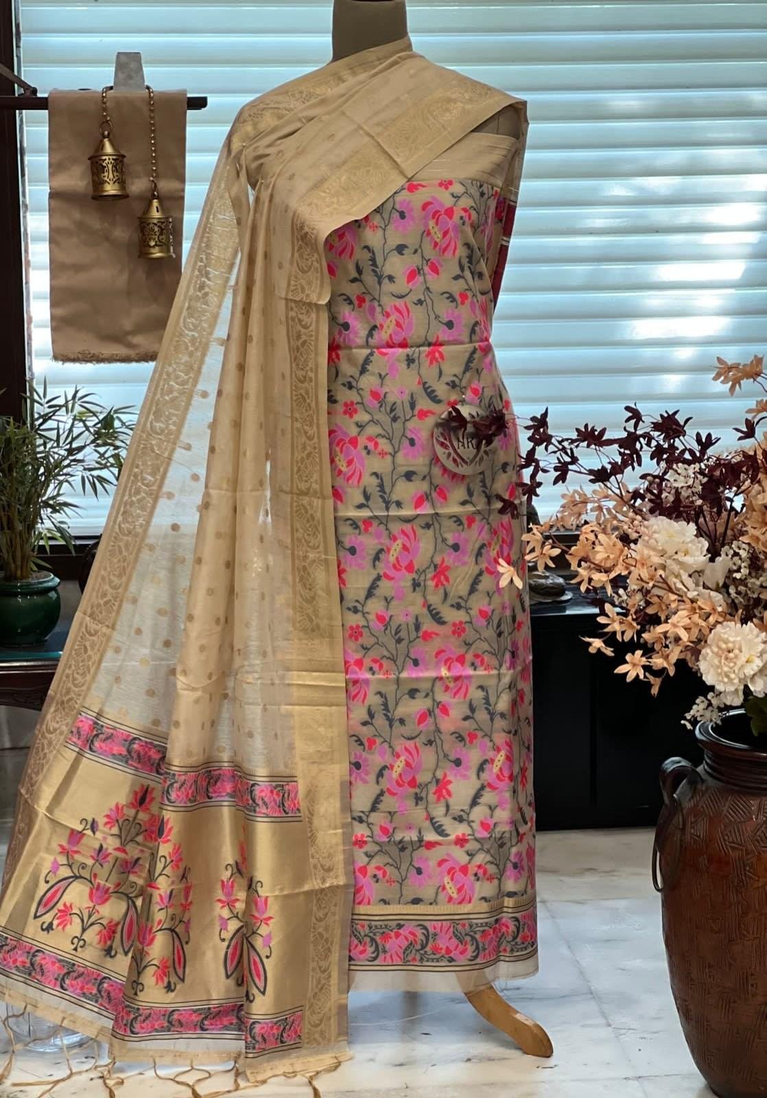 banarasi jamdani suit bundle 14 pcs