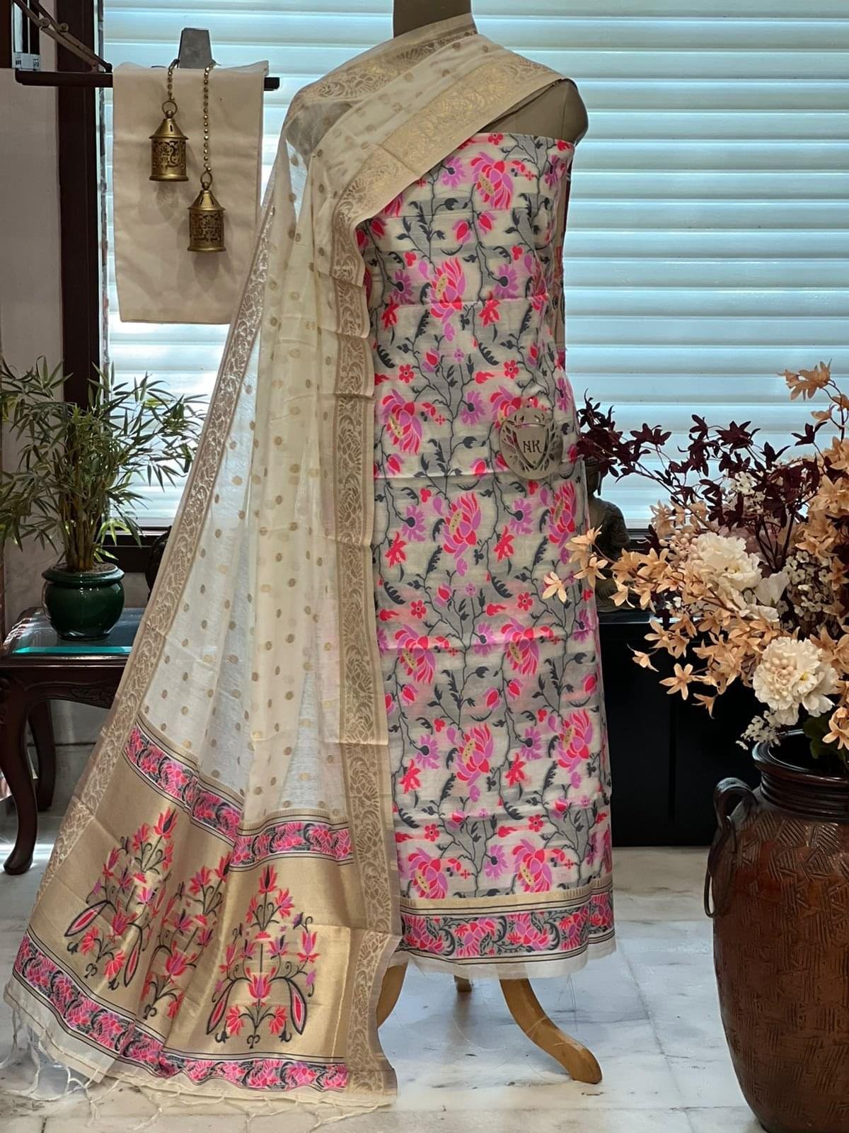banarasi jamdani suit bundle 14 pcs