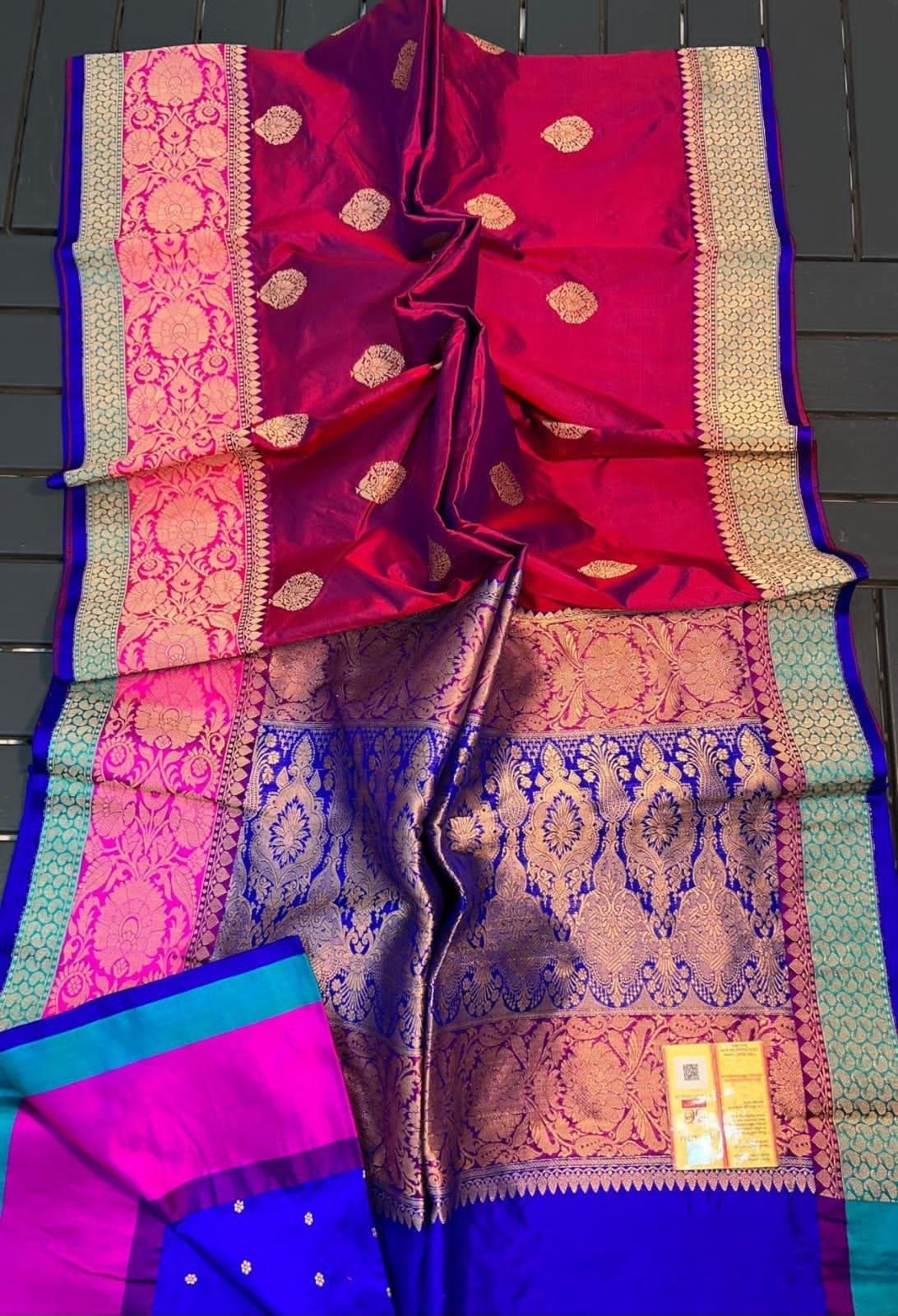 Pure Handloom Banarasi Katan Silk Saree – A Royal Wardrobe Must-Have